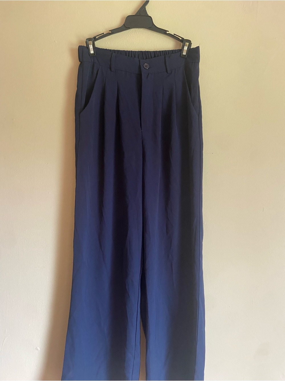 Coastal Corpcore Tomato Girl Quiet Luxury Classic Navy Wide-Leg Flowy Dress Pant